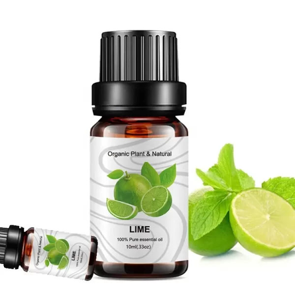 Brown Bottle 2020 Hot Selling OEM Organic Plant Natural Oil Lime Essential Oil Vaporization Humidifier Diffuser Oils