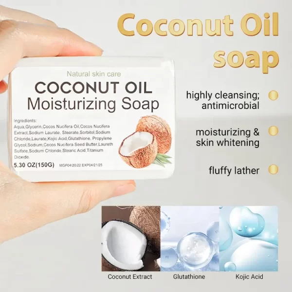 OEM Handmade coconut oil soap Revitalizing Whitening Organic Coconut Oil Toilet Soap facial and body use