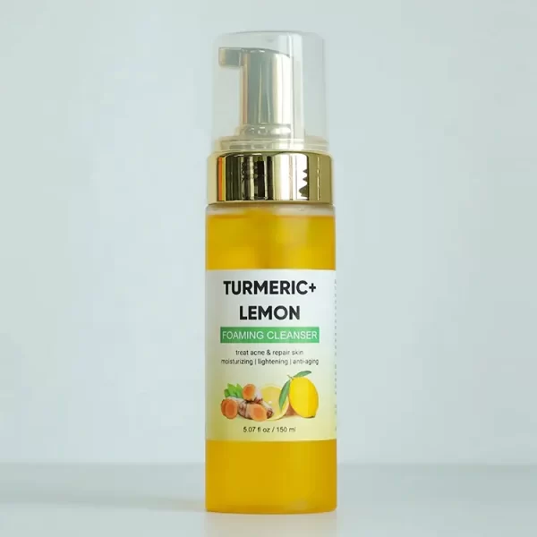Wholesale Organic Lemon Face Facial Wash Anti Wrinkle Brightening Foaming Turmeric Cleanser