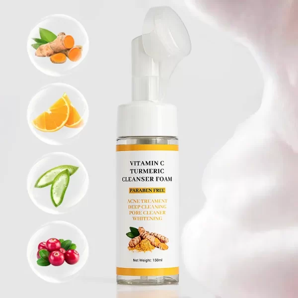Face wash face cleanser deep cleansing skin care face wash vitamin c turmeric mousse facial