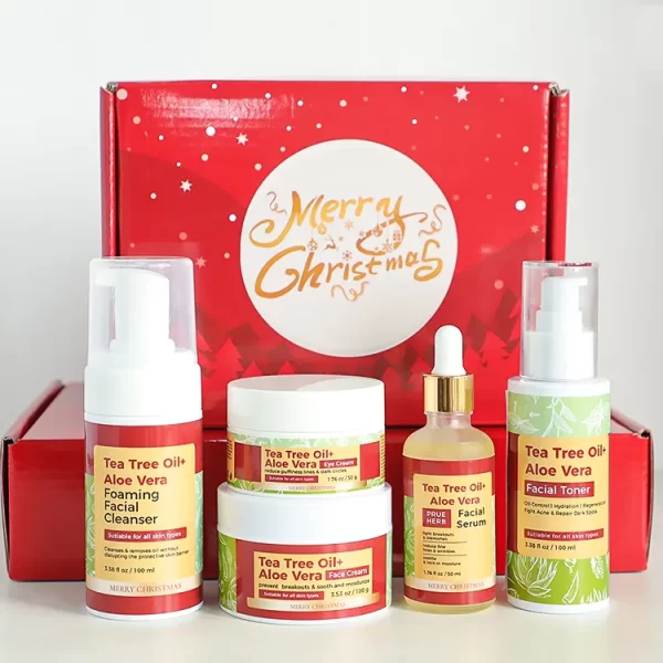 100% Pure Therapeutic Grade Organic Skincare Acne Treatment Set Dark Spot Blackhead Remover Anti Aging Christmas Tea Tree Set