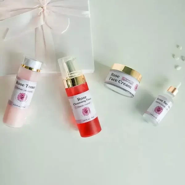 Advanced Technology Beauty Organic Face Nourishing Facial Mousse Anti-aging Serum Moisturizing Toner Cream Rose Skincare New Set