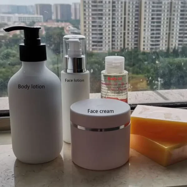 Whitening Face cream and body lotion skin care product one set moisturizing body oil and soap