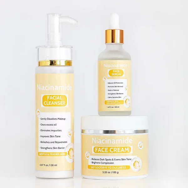 manufactur skin care skin care beauty the best niacinamide set face serum face cream facial cleanser herbal skin care set