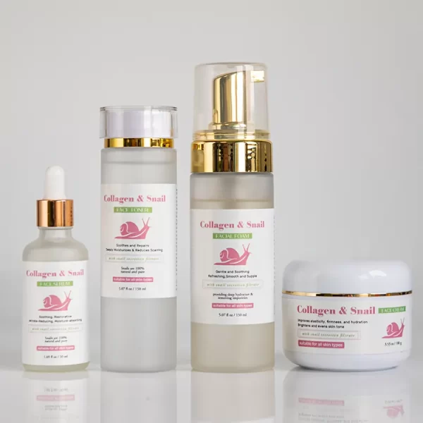 Organic Face Product moisturizing hydrating Firming Anti-aging Collagen Snail Set cream facial lotion